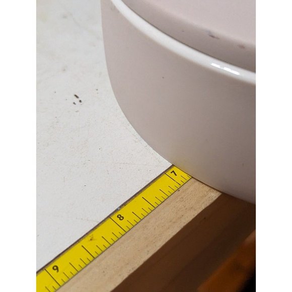 7" x 7" Round Carved Ceramic Box Pink Wood Handle  - Threshold Studio McGee - Picture 4 of 7